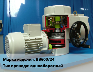 Электропривод ВВ600/24 однооборотный, ГЗ Электропривод, шт цена от 10420 ₼ / шт, где купить, условия доставки в Баку и Бакинская области